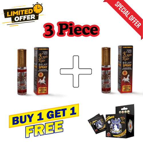 Knight Rider 3-in-1 Performance Power Pack | 2 pic Long Timing Spray + Delay Condom
